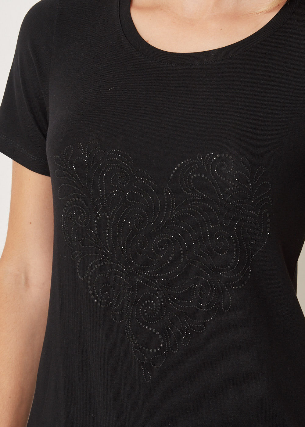 67.43.3309PTO T-SHIRT MALHA M/C APLICAÇÃO CORAÇÃO