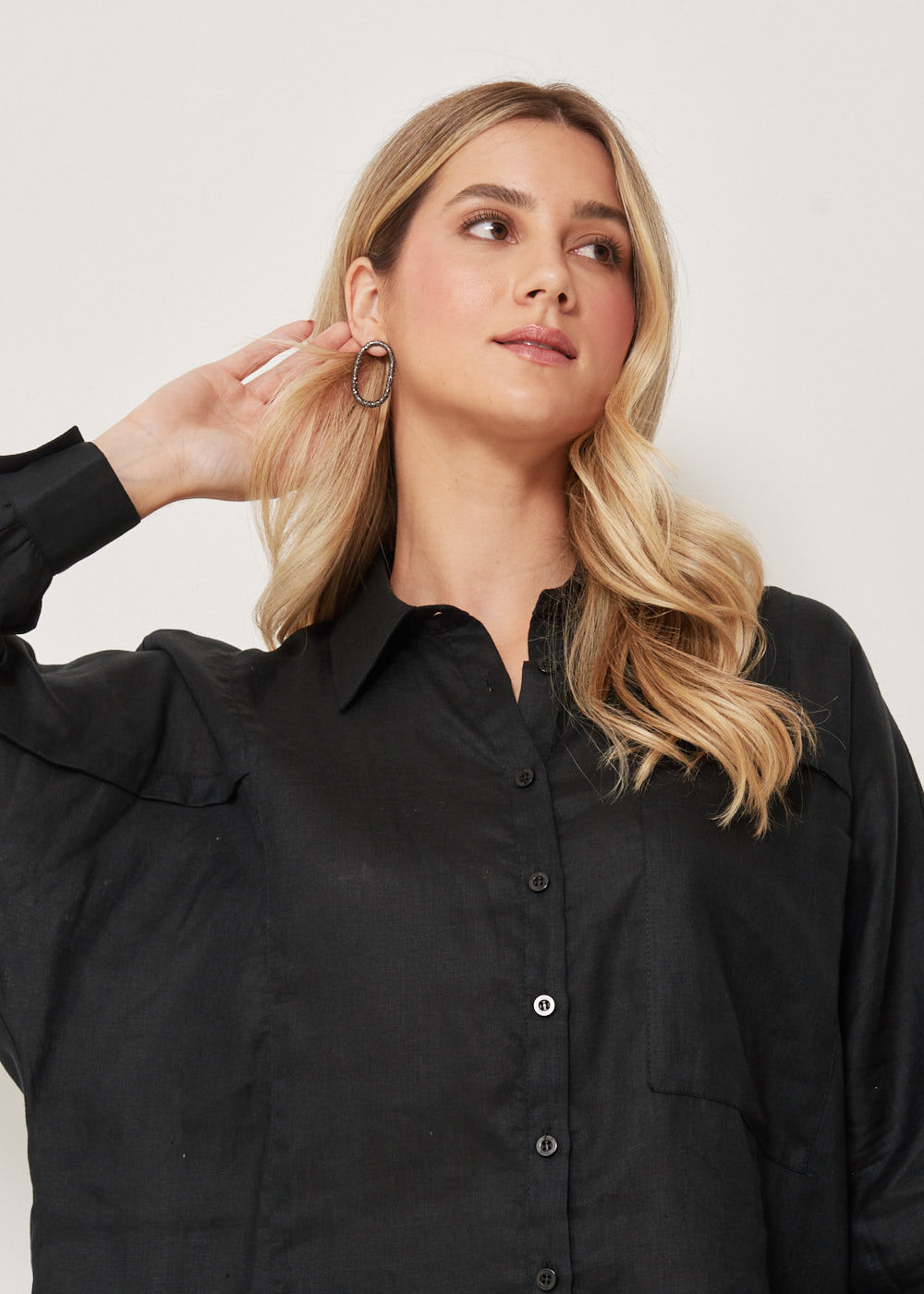 55.40.3315PTO CAMISA LINHO M/L BOLSO OVERSIZE - HIGHLINE