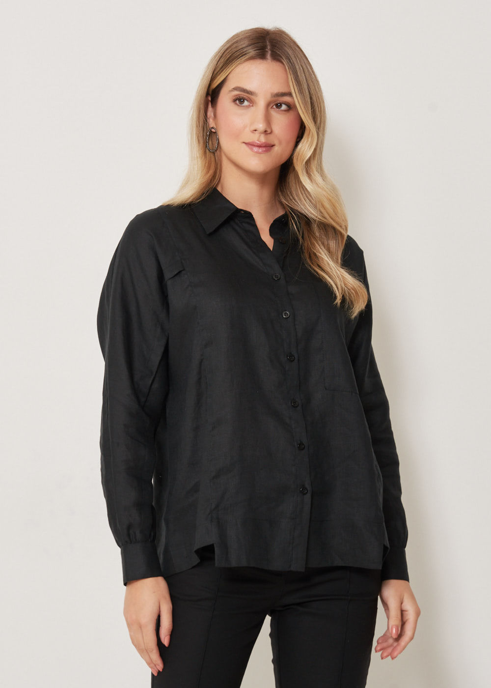 55.40.3315PTO CAMISA LINHO M/L BOLSO OVERSIZE - HIGHLINE
