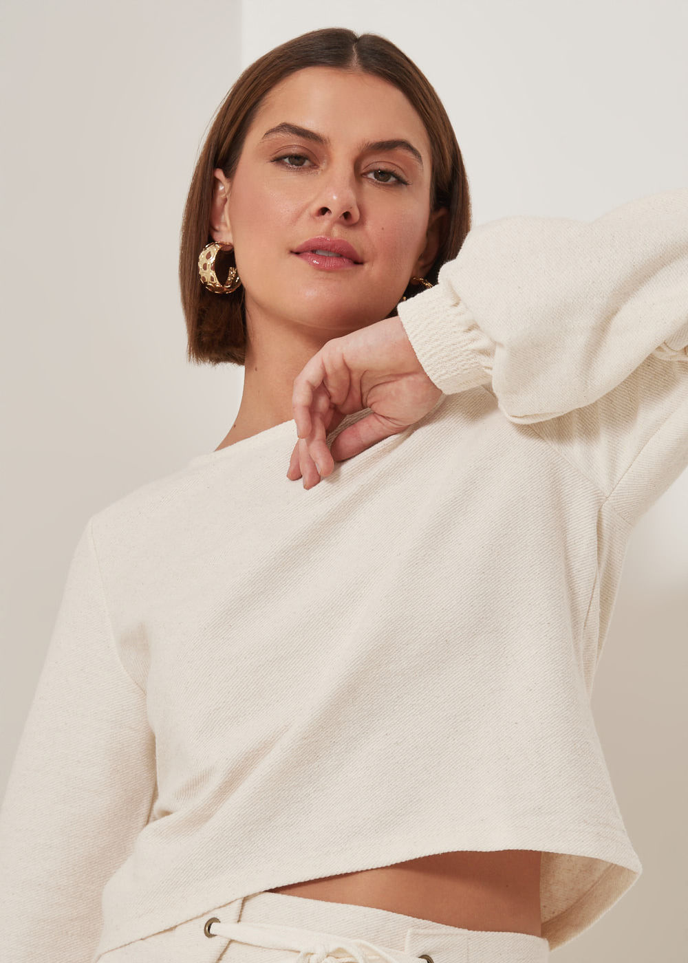 66.70.3301CRU BLUSA MALHA ELASTICO NO PUNHO