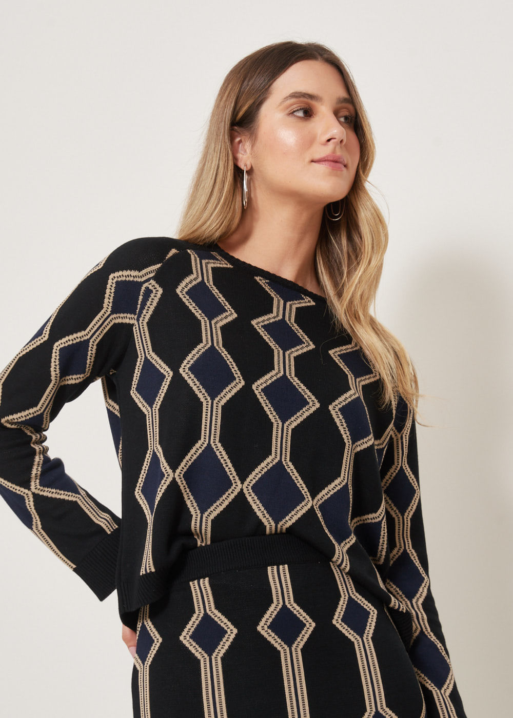 46.40.3308MCR BLUSA MANGA LONGA TRICOT JACQUARD