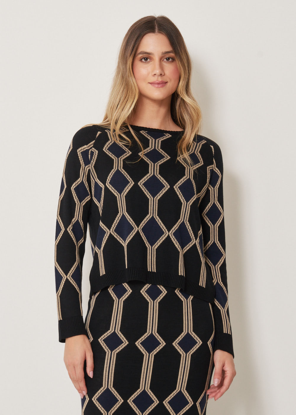 46.40.3308MCR BLUSA MANGA LONGA TRICOT JACQUARD