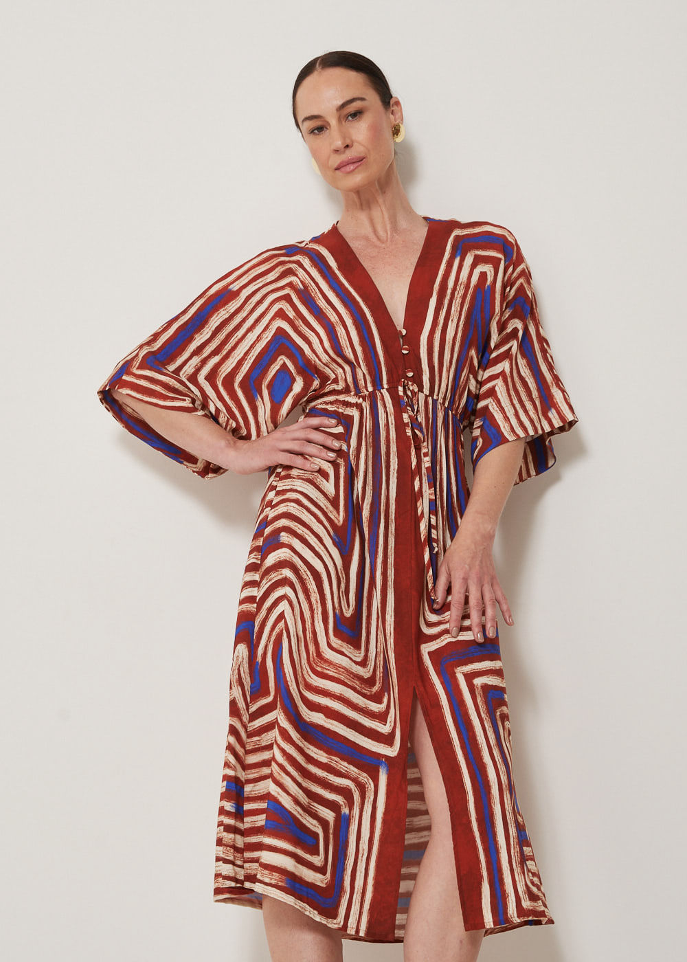 53.50.3309EST VESTIDO LONGUETE ESTAMPA LABIRINTO