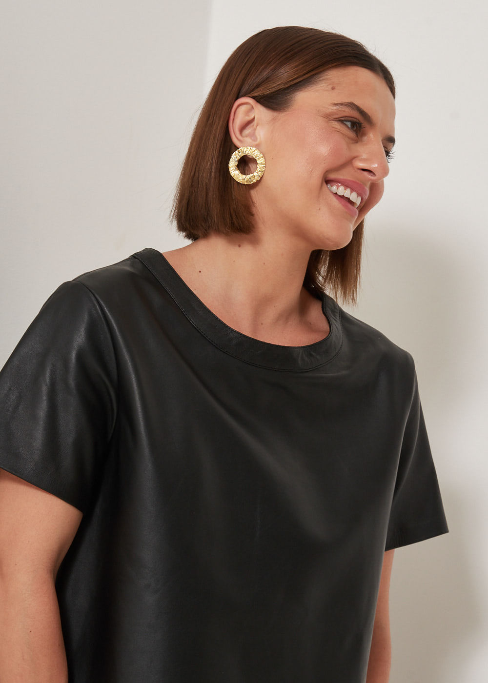 37.40.3301PTO BLUSA COURO MANGA CURTA - HIGHLINE