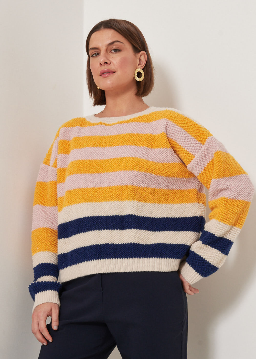 46.40.3301LIS BLUSA DE TRICOT LISTRAS COLORIDAS