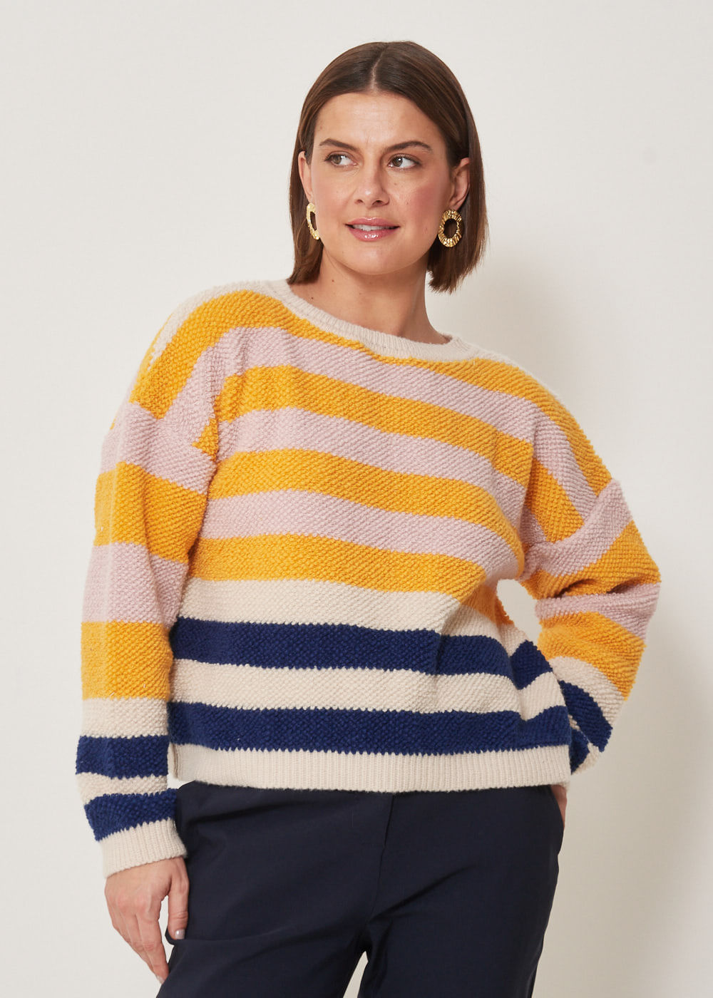 46.40.3301LIS BLUSA DE TRICOT LISTRAS COLORIDAS