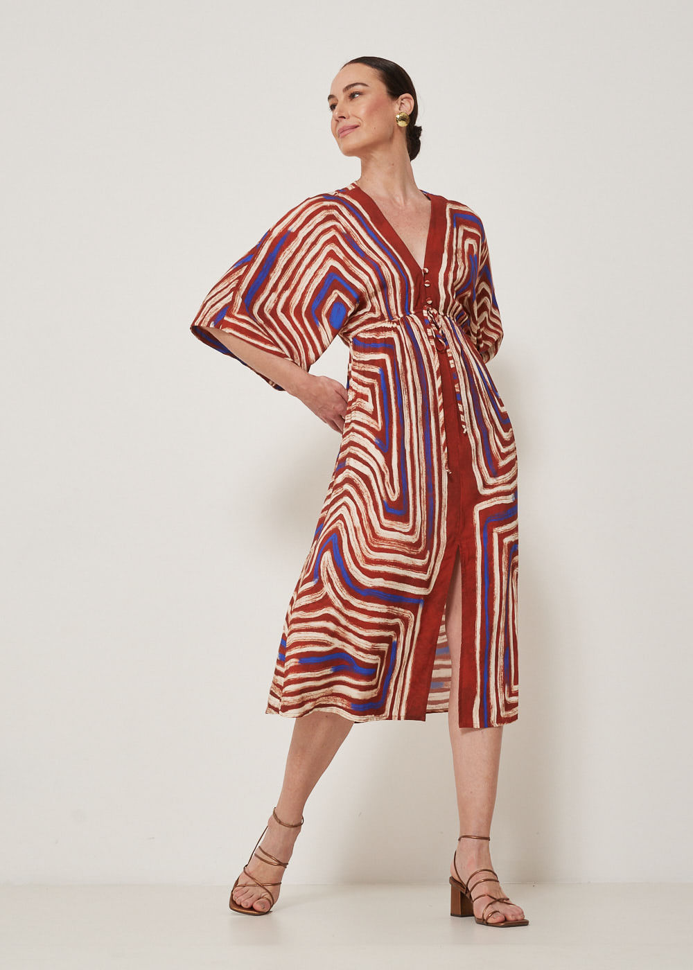 53.50.3309EST VESTIDO LONGUETE ESTAMPA LABIRINTO