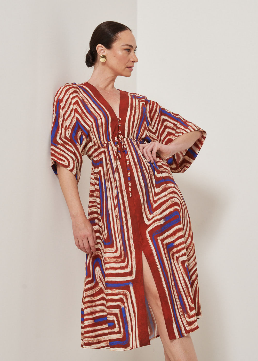 53.50.3309EST VESTIDO LONGUETE ESTAMPA LABIRINTO