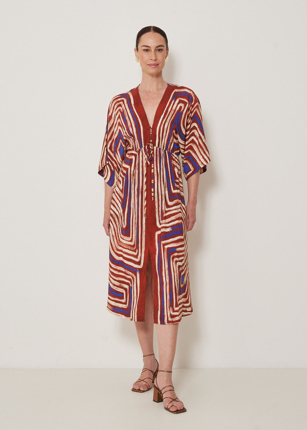 53.50.3309EST VESTIDO LONGUETE ESTAMPA LABIRINTO