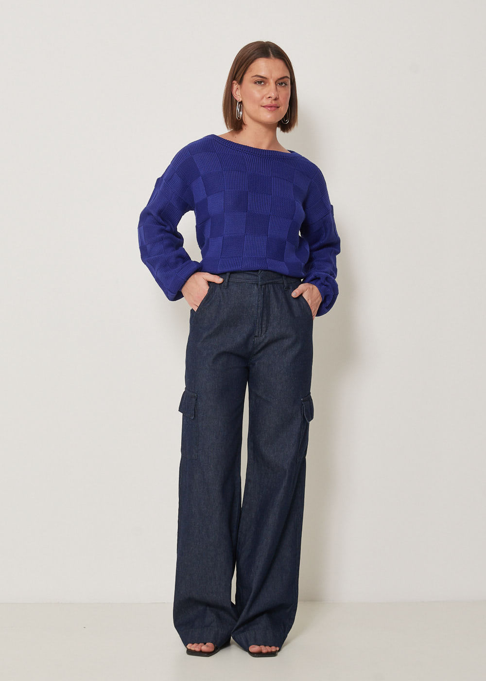 12.25.3305AMA CALÇA JEANS WIDE LEG  ALFAIATARIA