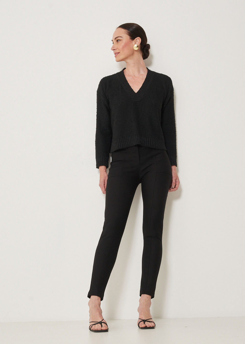 62.20.3301PTO CALÇA LEGGING EM MALHA COM BOLSOS