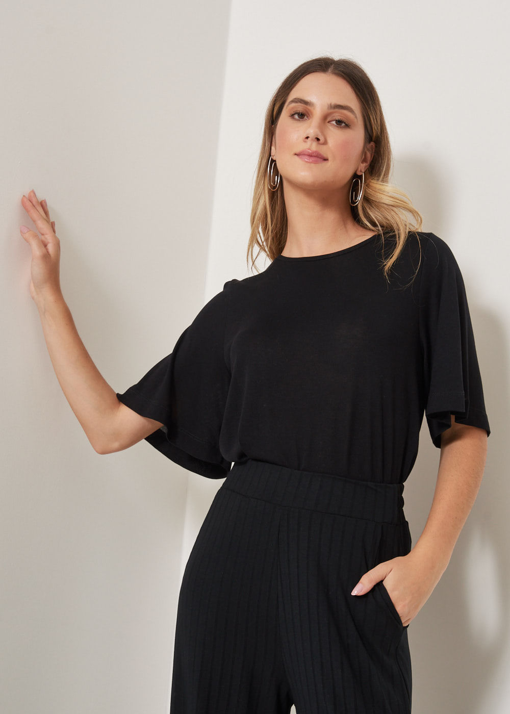 67.40.3303PTO BLUSA MALHA M/C DECOTE CARECA