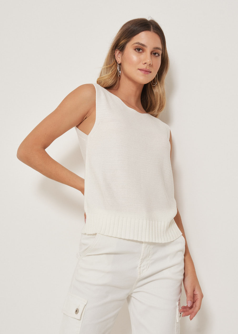 48.40.3305OFW REGATA DE TRICOT ALÇAS LARGAS