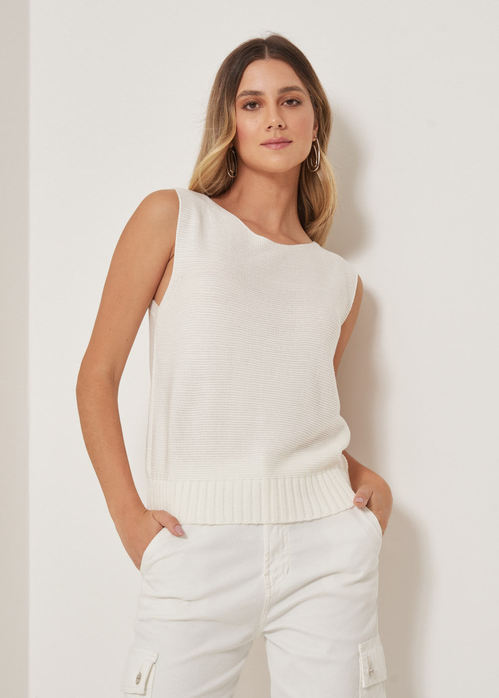 48.40.3305OFW REGATA DE TRICOT ALÇAS LARGAS