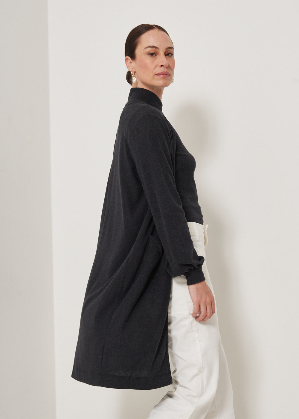 61.30.3303PTO CARDIGAN MALHA COM BOLSOS