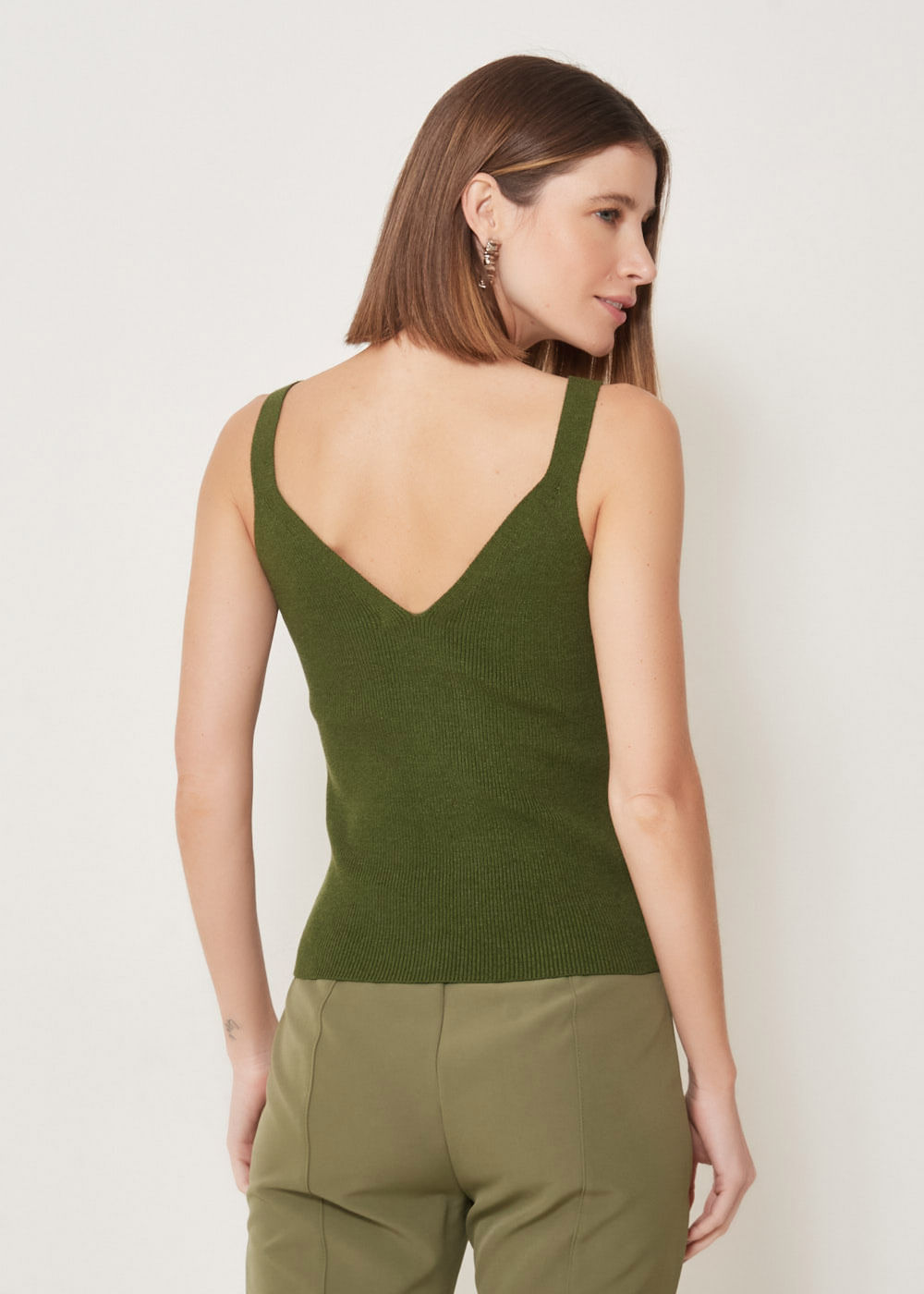 48.40.3306MSG REGATA DE TRICOT CANELADA DECOTE V