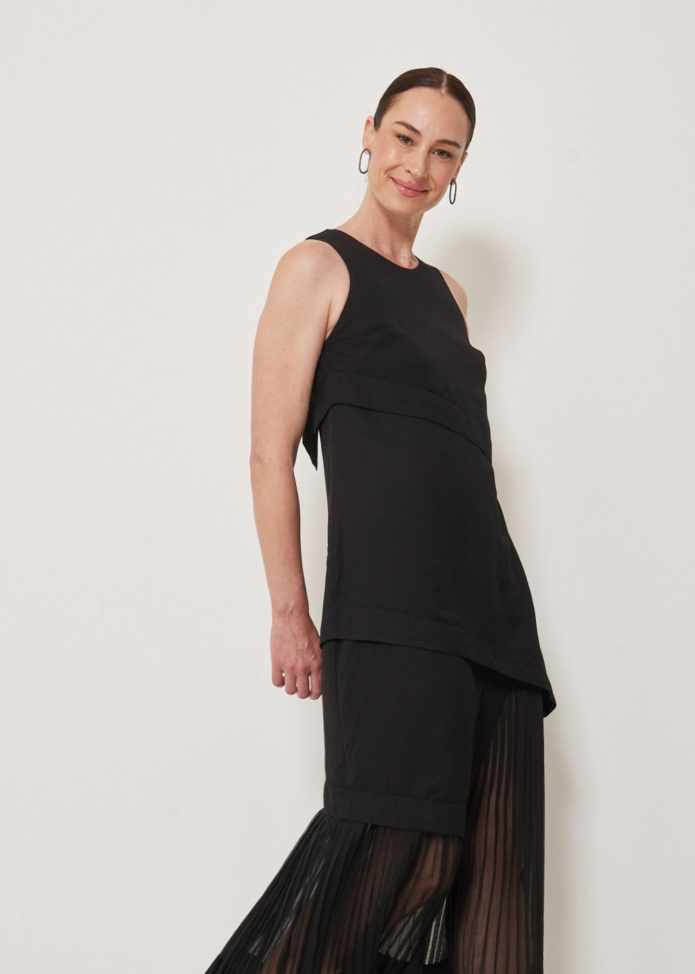 53.40.3301PTO VESTIDO REGATA LONGO PLISSADO - HIGHLINE