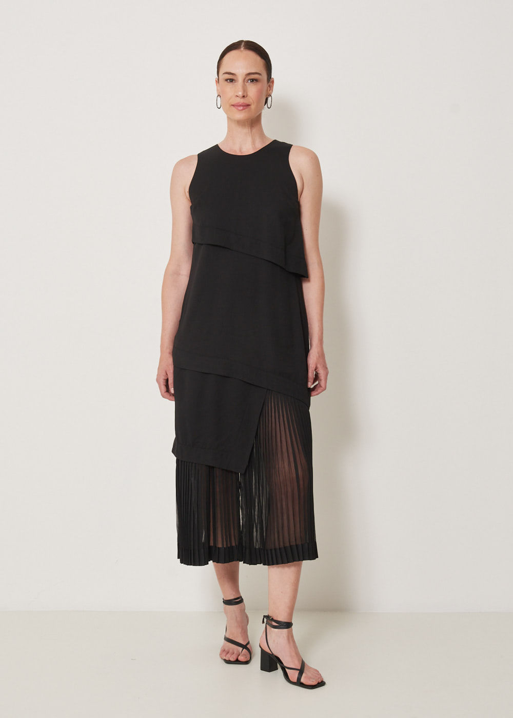53.40.3301PTO VESTIDO REGATA LONGO PLISSADO - HIGHLINE