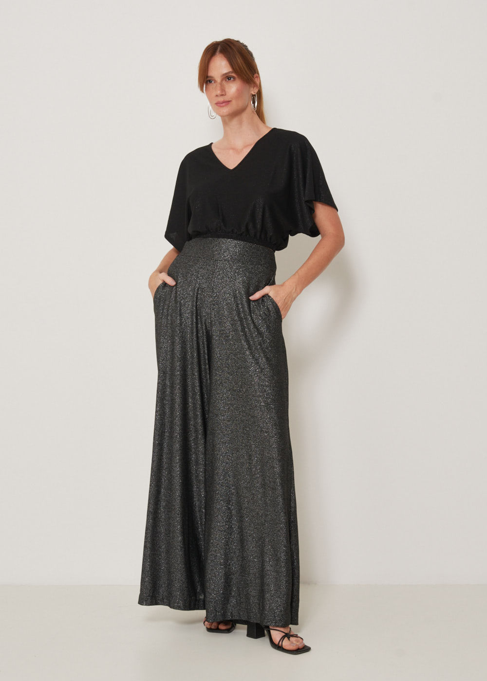 62.30.3310PTO CALÇA PANTALONA DE LUREX