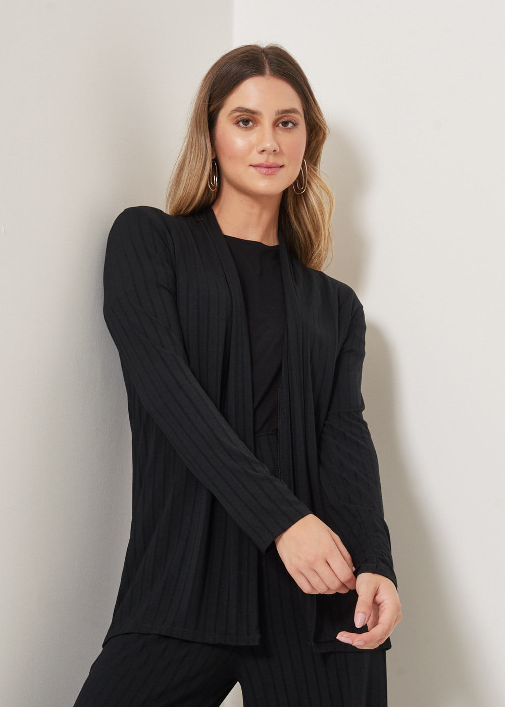 61.30.3304PTO CARDIGÃ MALHA CANELADA