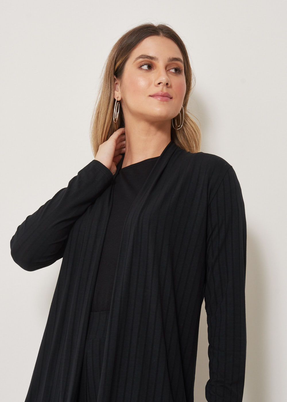 61.30.3304PTO CARDIGÃ MALHA CANELADA