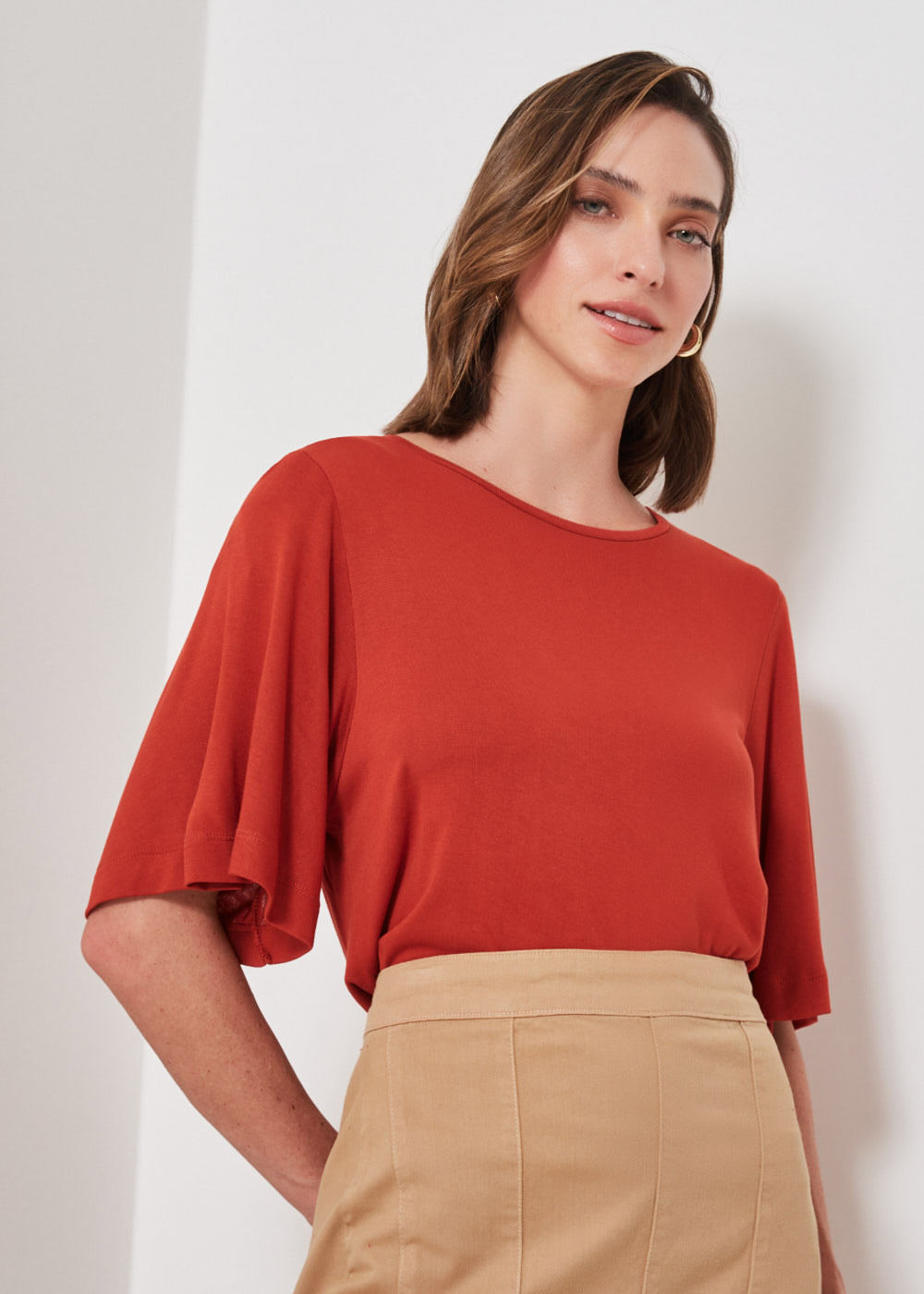 67.40.3303CVO BLUSA MALHA M/C DECOTE CARECA