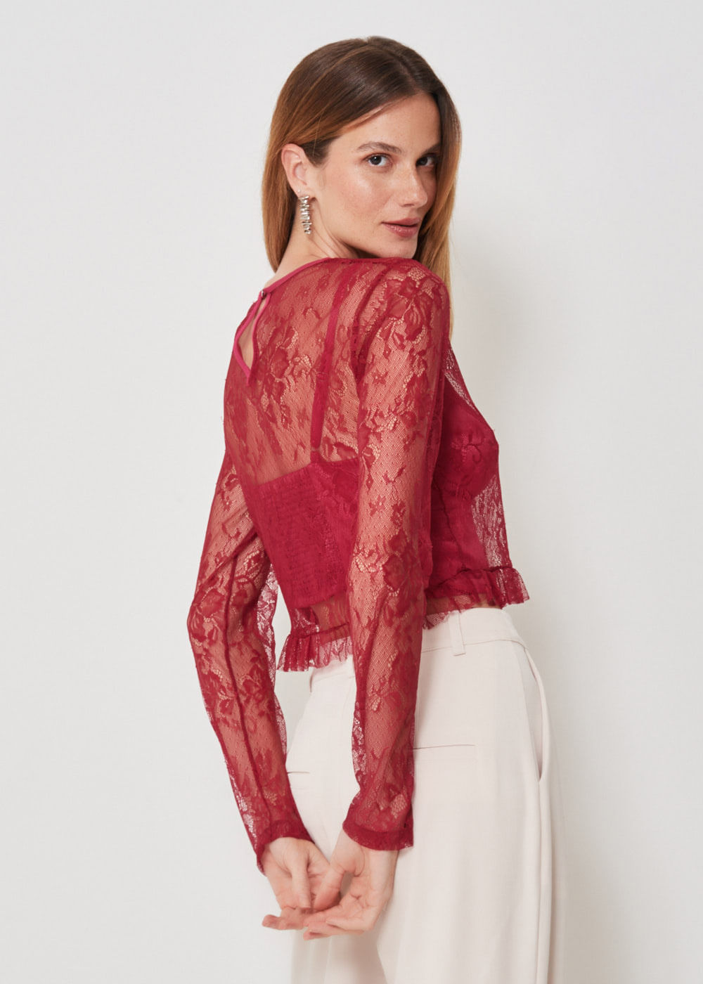 59.60.3305MGT CROPPED DUO RENDA MANGA LONGA