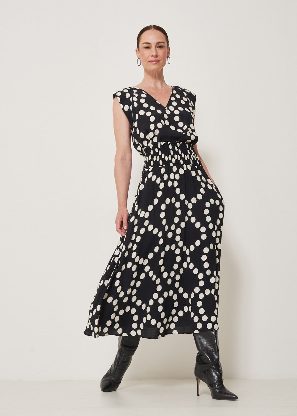 54.21.3309EST SAIA MIDI PALA LASTEX ESTAMPA POLKA DOTS