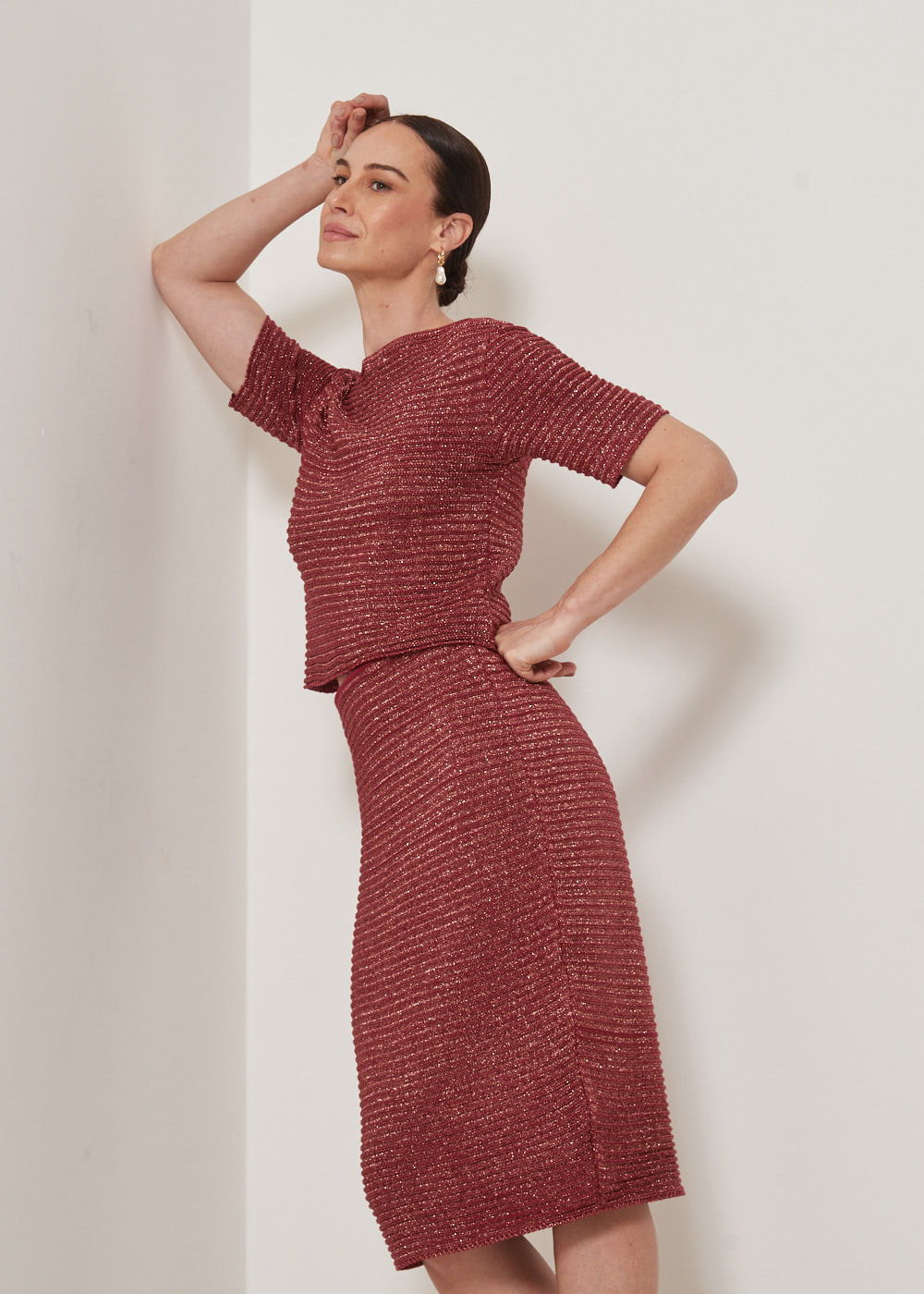 44.20.3301VIN SAIA LÁPIS TRICOT ROUGE COM LUREX