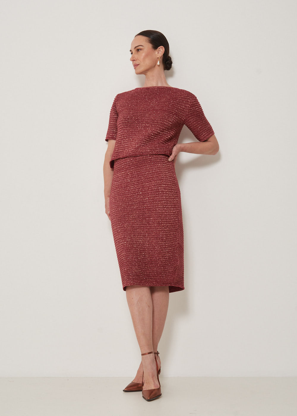 44.20.3301VIN SAIA LÁPIS TRICOT ROUGE COM LUREX