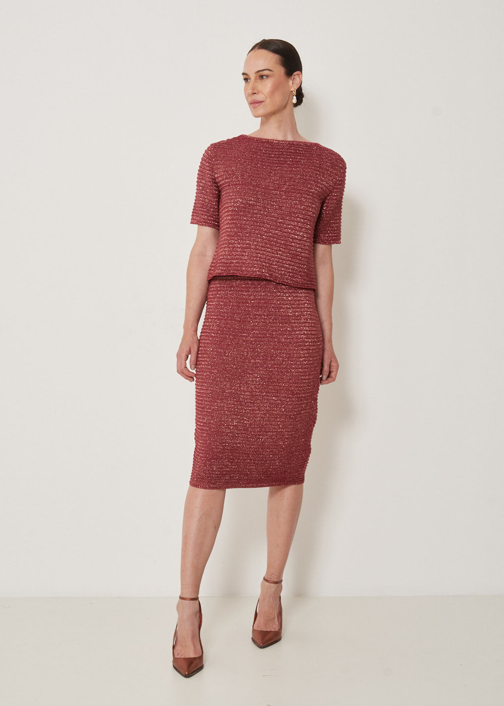 44.20.3301VIN SAIA LÁPIS TRICOT ROUGE COM LUREX