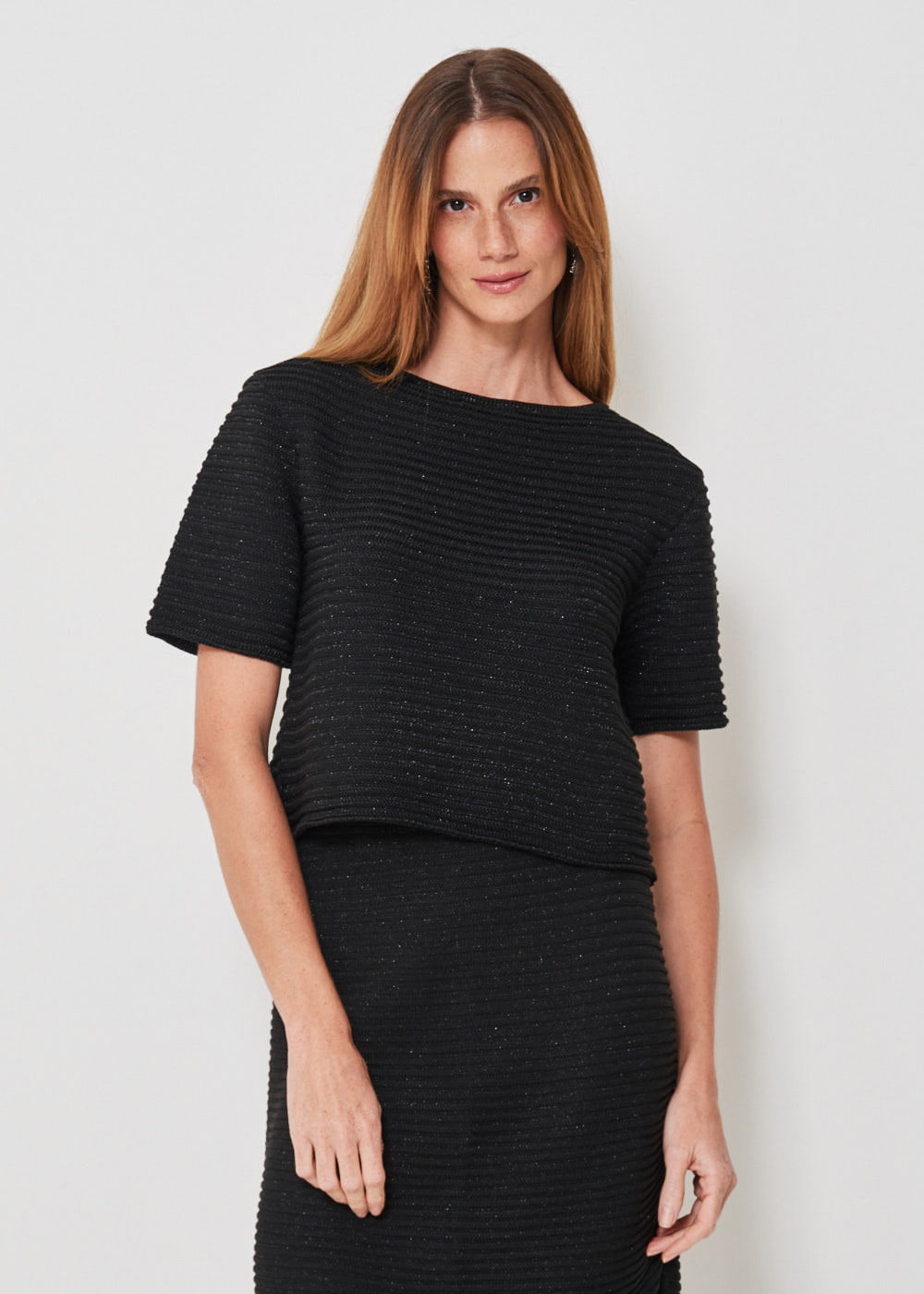 47.40.3301PTO BLUSA TRICOT ROUGE COM LUREX