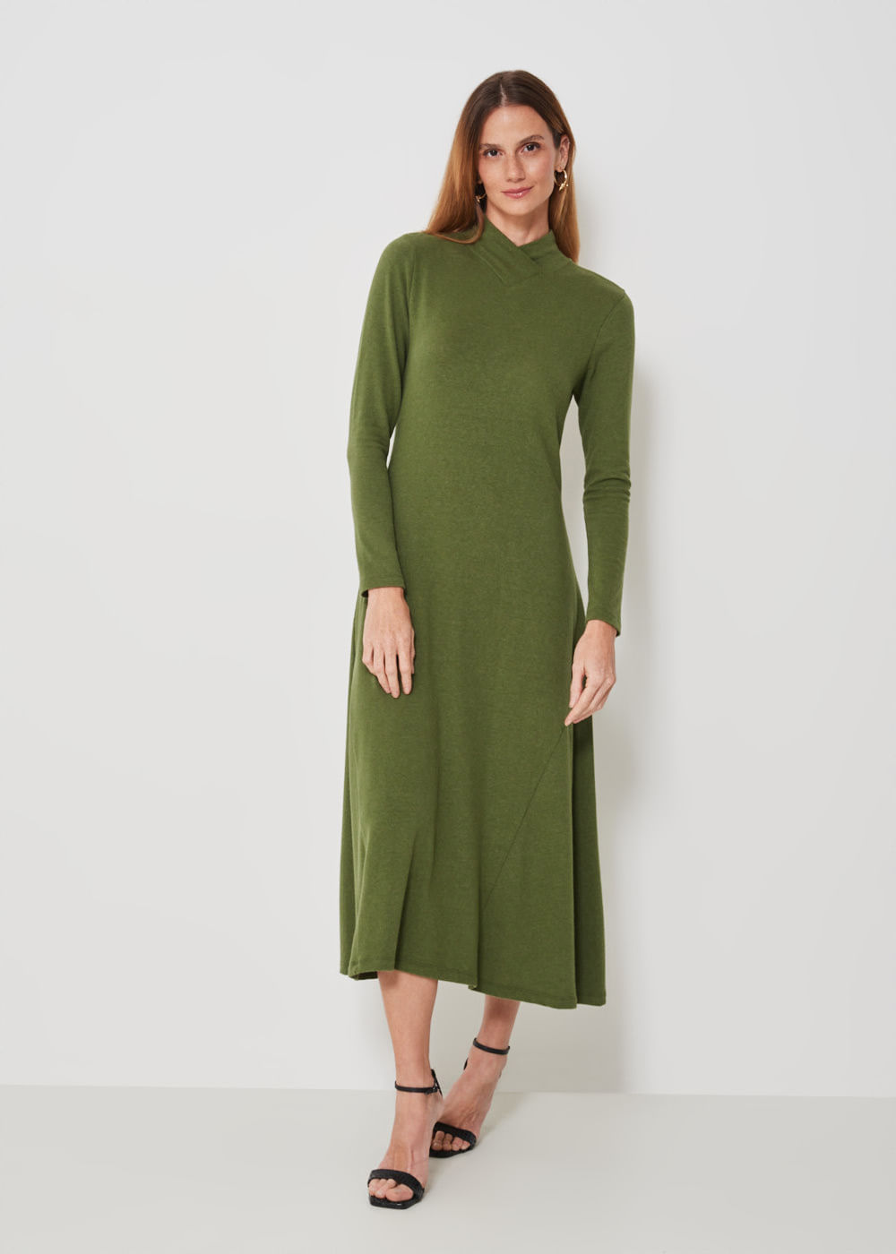 63.13.3301MSG VESTIDO MIDI DE MALHA GOLA TRANSPASSADA