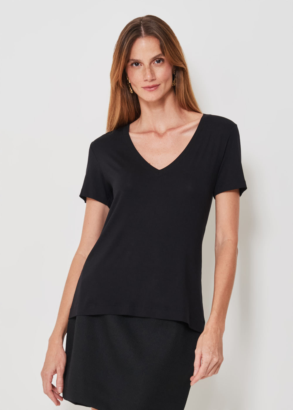 67.10.3301PTO T-SHIRT MALHA BÁSICA DECOTE V
