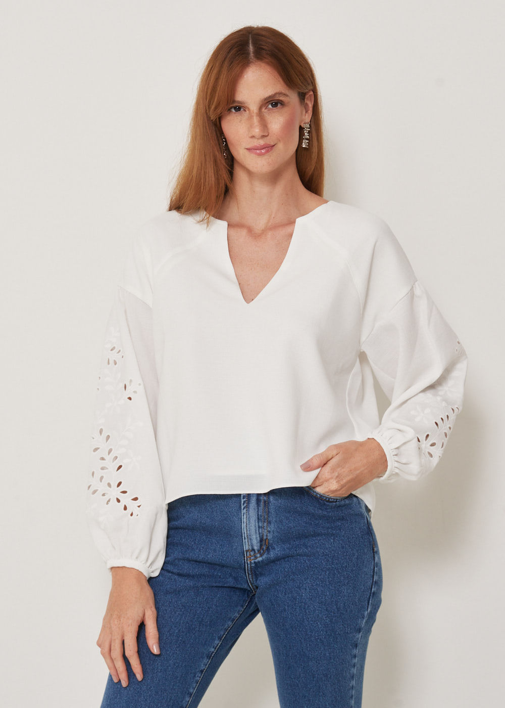 56.41.3301OFW BLUSA M/L BORDADO RECHILIEU