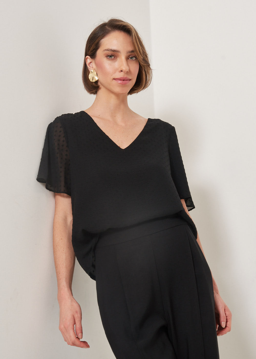 57.40.3301PTO BLUSA M/C DECOTE V