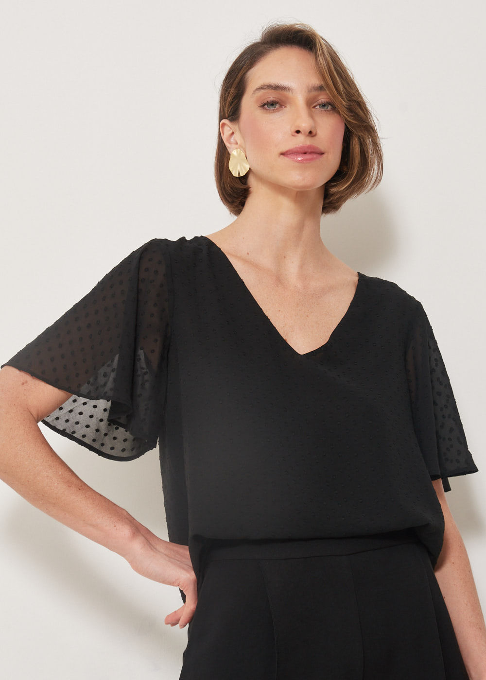 57.40.3301PTO BLUSA M/C DECOTE V