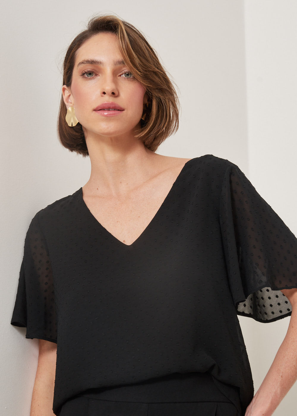 57.40.3301PTO BLUSA M/C DECOTE V