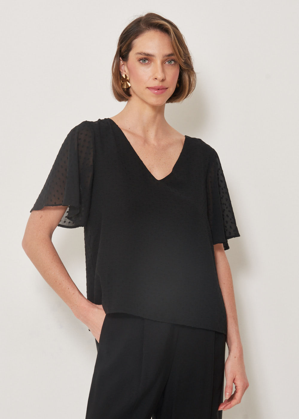 57.40.3301PTO BLUSA M/C DECOTE V