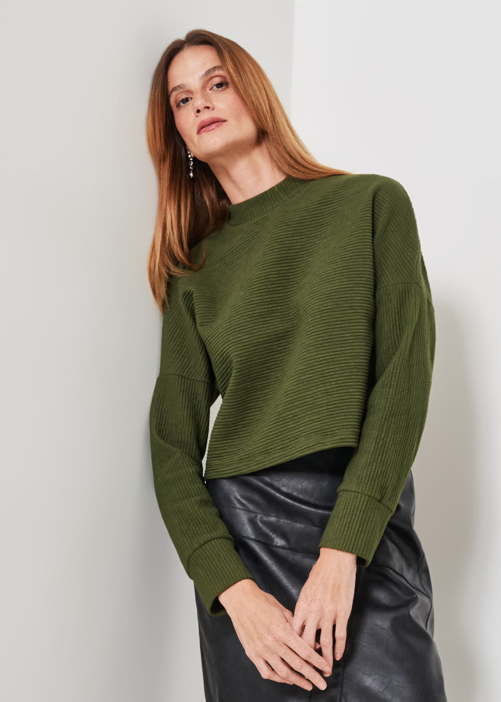 66.40.3305MSG BLUSA MALHA MANGA LONGA TEXTURIZADA