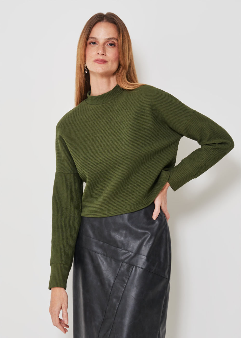 66.40.3305MSG BLUSA MALHA MANGA LONGA TEXTURIZADA