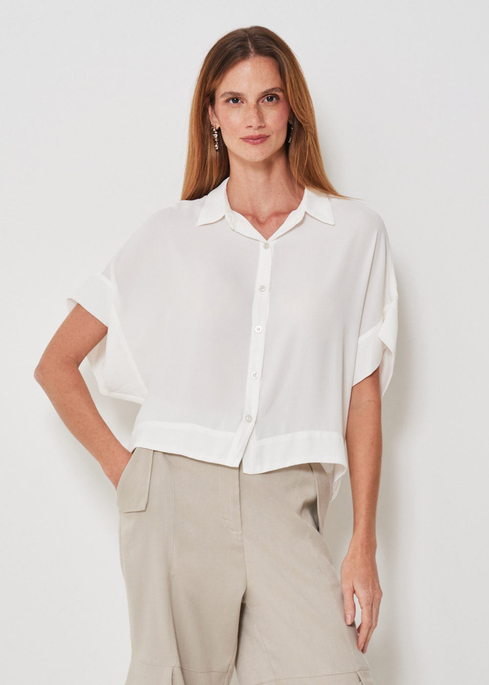 57.40.3304OFW CAMISA CHIFFON MANGA 3/4