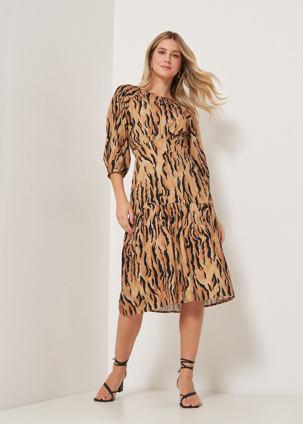 53.22.3306EST VESTIDO MIDI ESTAMPA SAFARI TIGER