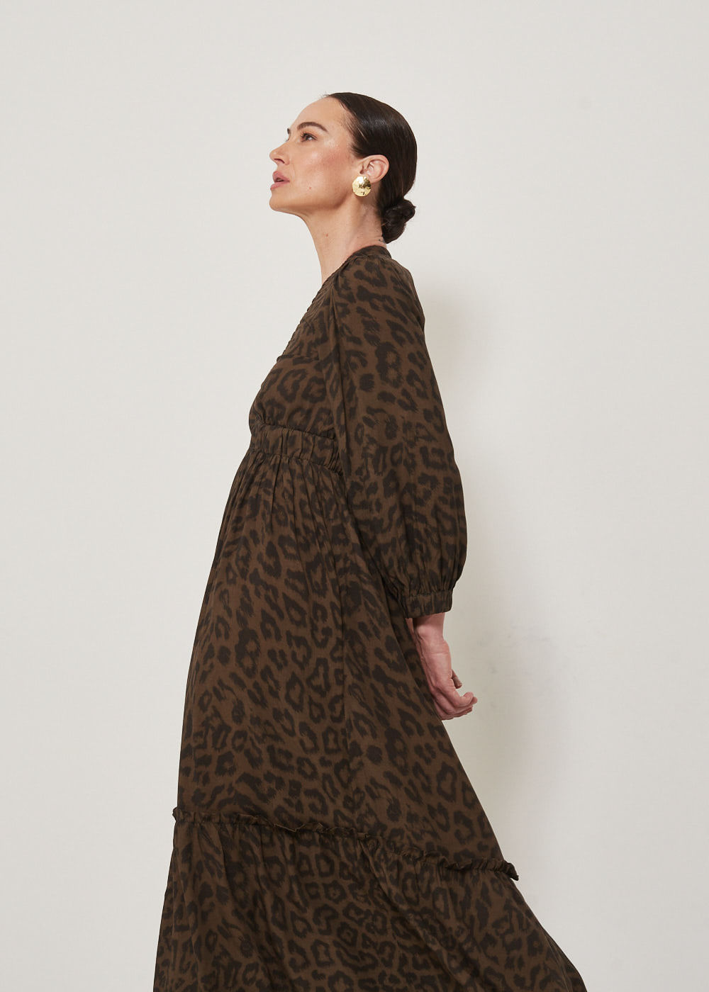 53.23.3304EST VESTIDO MIDI MANGA 7/8 ESTAMPA WILD SKIN
