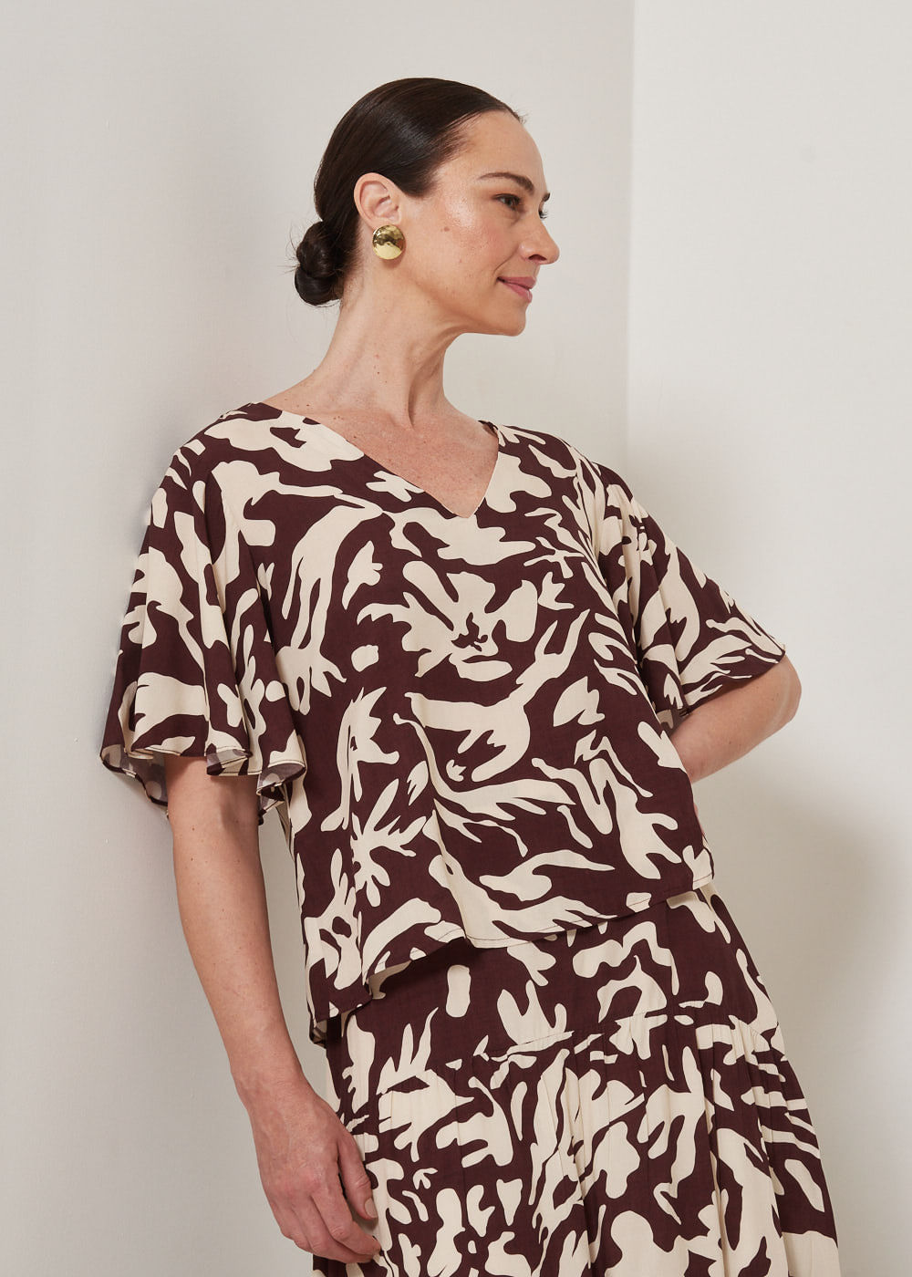 56.20.3305OFW BLUSA MANGA SINO 3/4 ESTAMPA CAMOUFLAGE