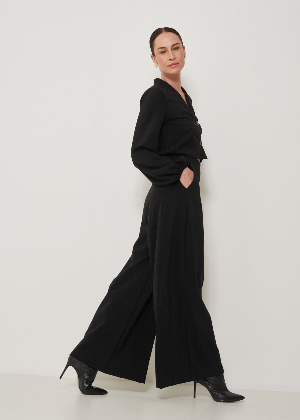 62.30.3301PTO CALÇA PANTALONA MALHA COM BOLSOS