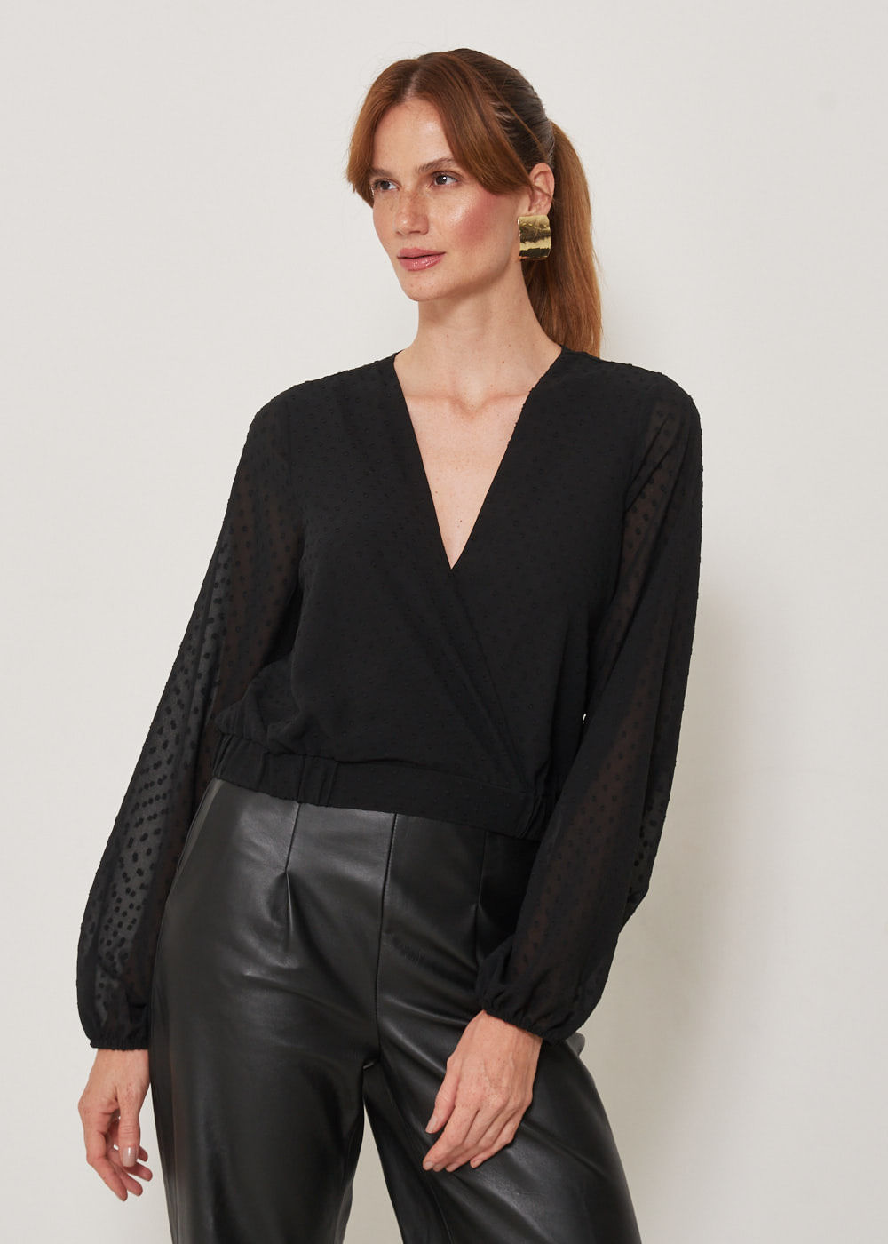 56.40.3302PTO BLUSA M/L DECOTE V JACQUARD