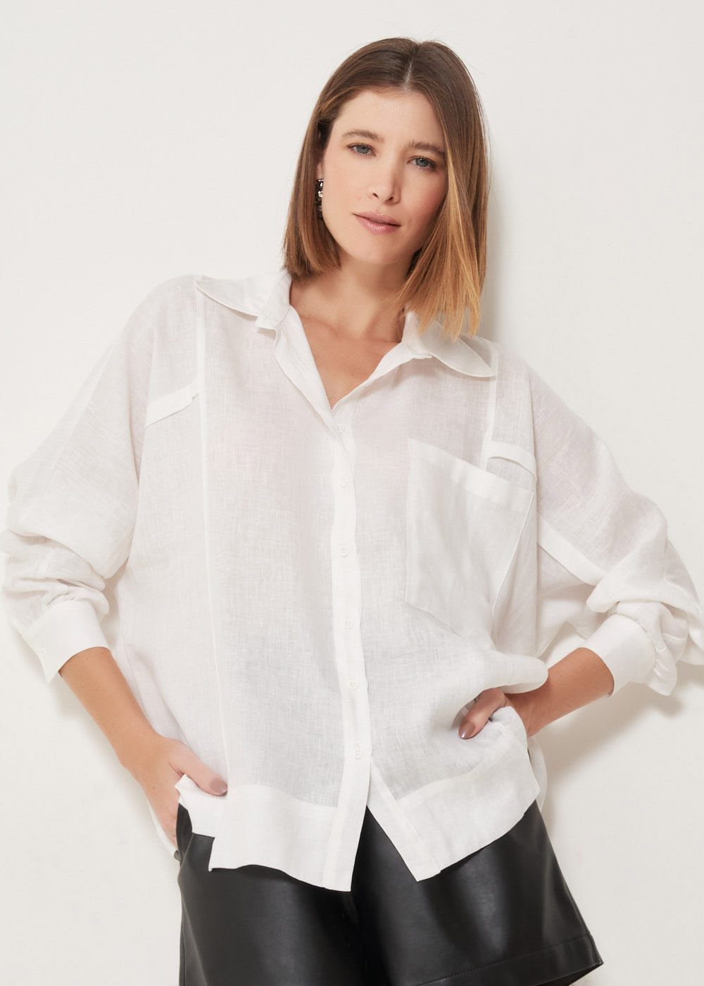55.40.3315OFW CAMISA LINHO M/L BOLSO OVERSIZE - HIGHLINE