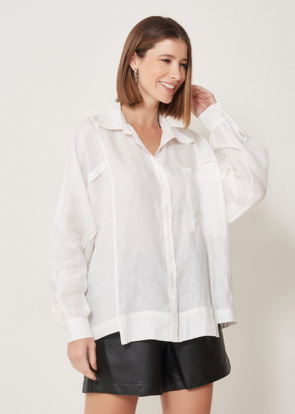 55.40.3315OFW CAMISA LINHO M/L BOLSO OVERSIZE - HIGHLINE
