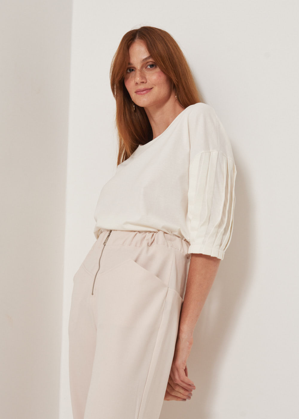67.40.3307OFW BLUSA MANGA 3/4 COM PREGAS